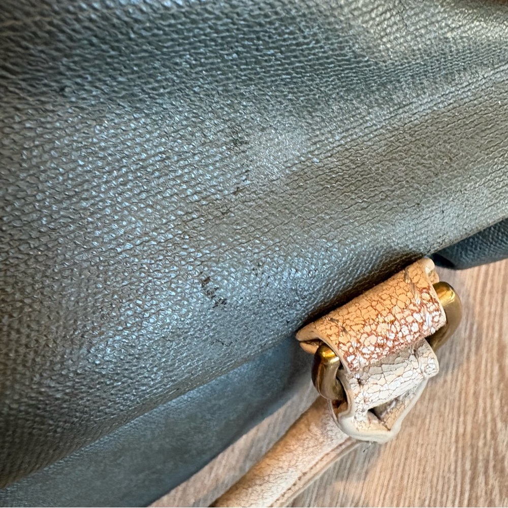 Liebeskind Berlin Two-Tone Canvas and Crackle Leather Trapeze Satchel Bag - Picture 6 of 8